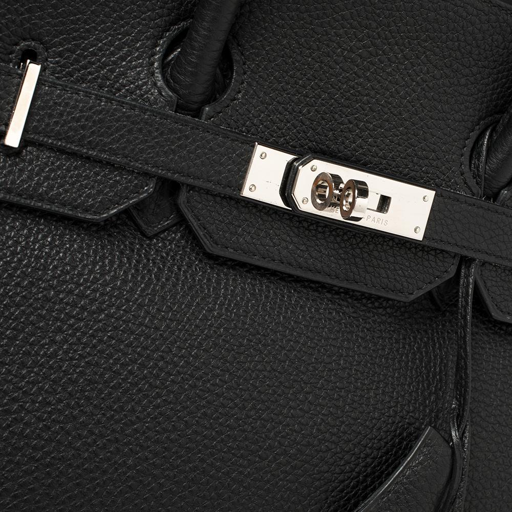 Hermes Black Togo Leather Palladium Hardware Birkin 35 Bag 12