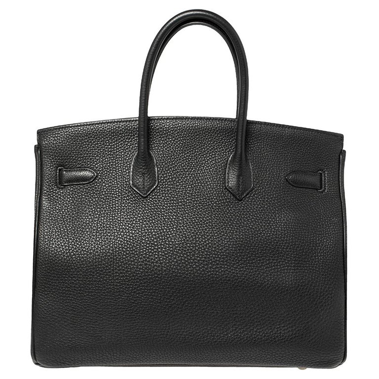 Hermes Black Togo Leather Palladium Hardware Birkin 35 Bag at 1stDibs