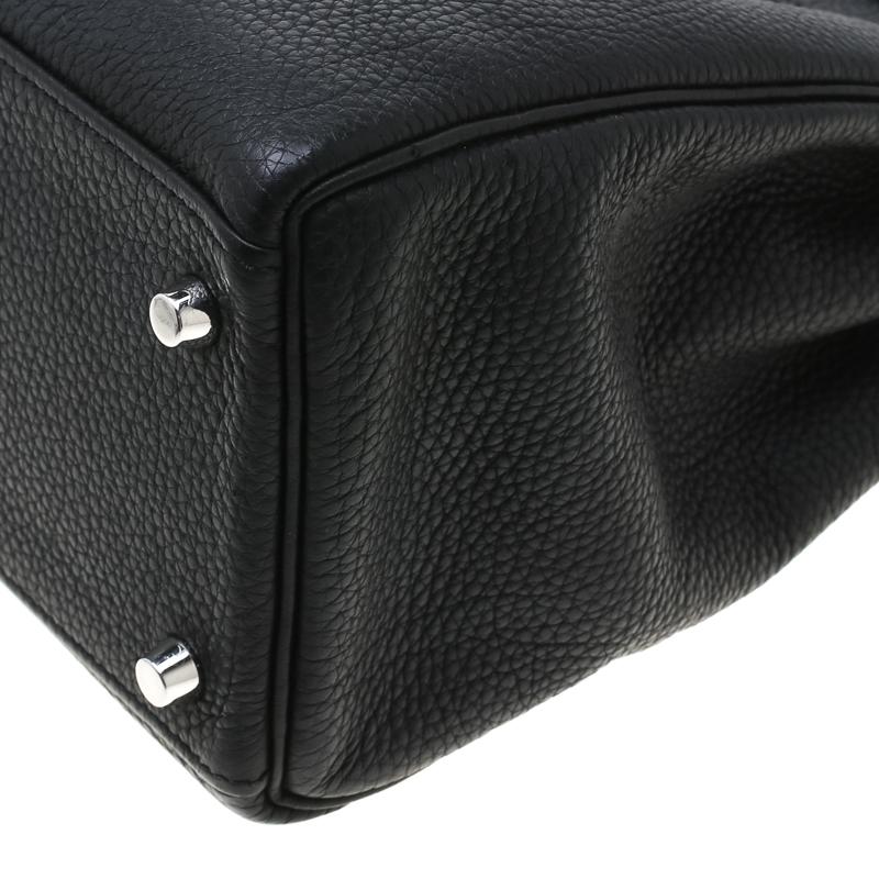 Hermes Black Togo Leather Palladium Hardware Kelly Retourne 32 Bag 7