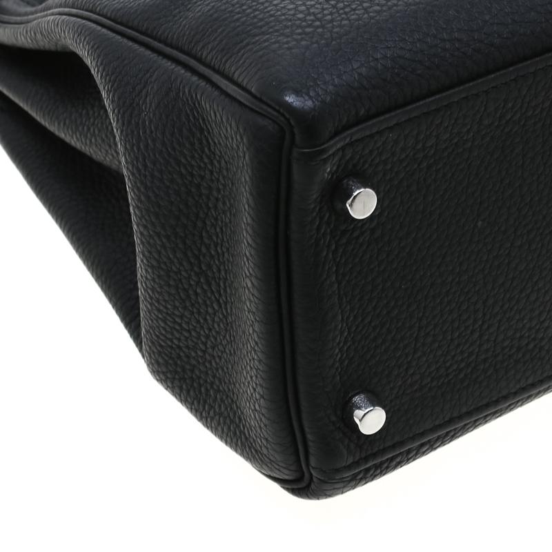Hermes Black Togo Leather Palladium Hardware Kelly Retourne 32 Bag 8