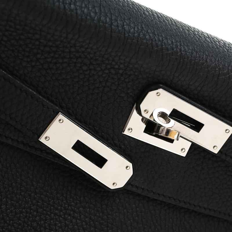 Hermes Black Togo Leather Palladium Hardware Kelly Retourne 32 Bag 2