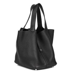 HERMES Black Togo Leather Picotin 22