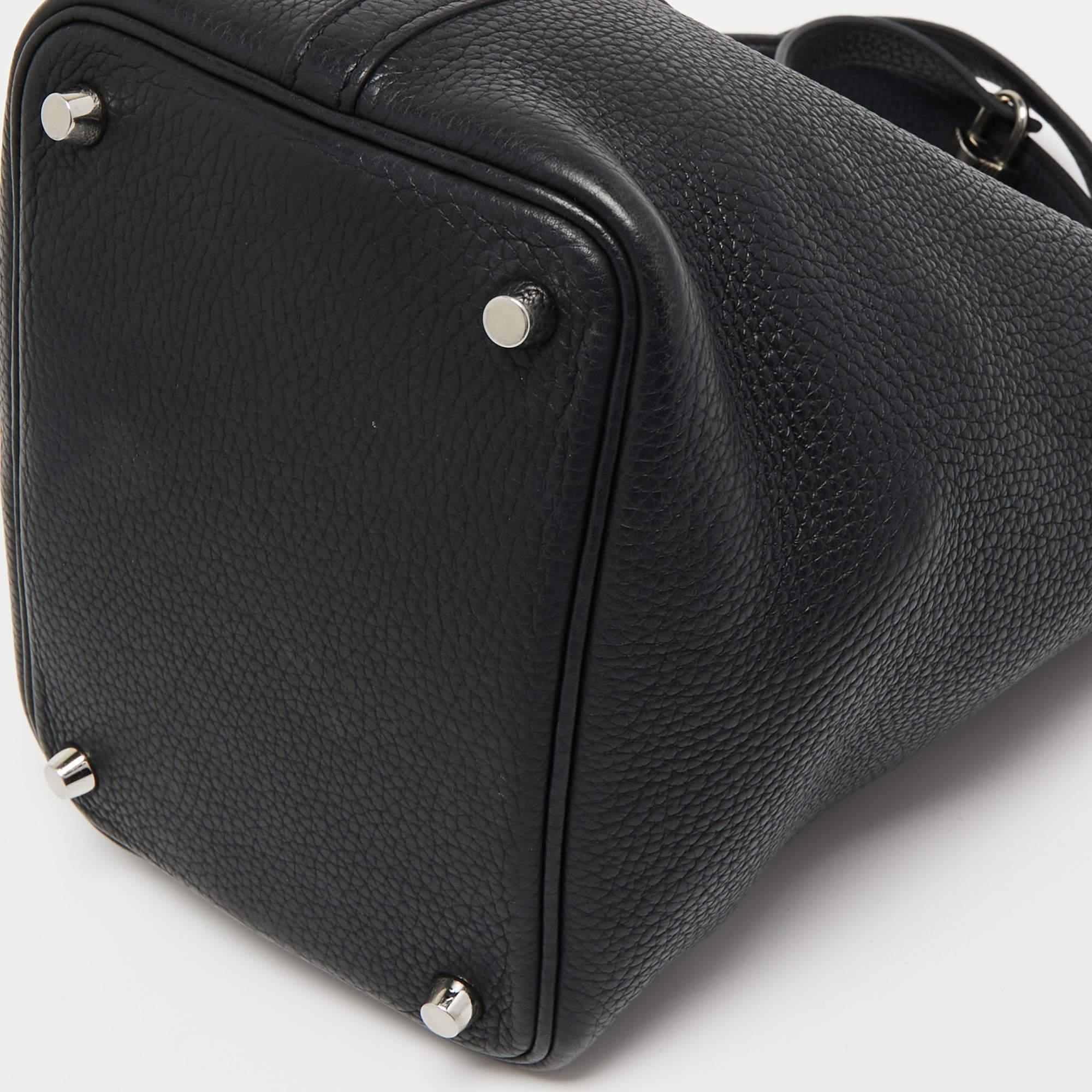 Hermes Black Togo Leather Picotin Lock 18 Bag 5