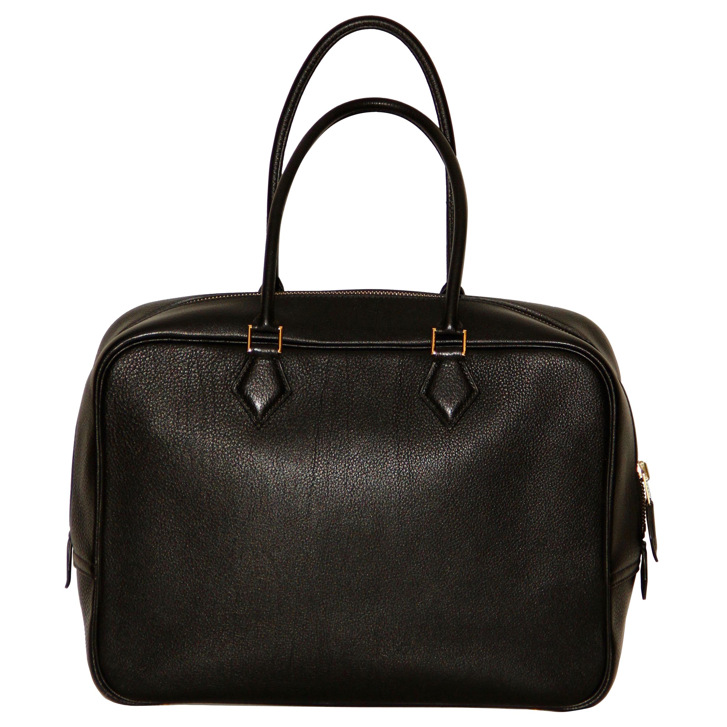 Hermes Black Togo Leather Plume 32