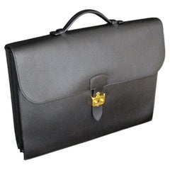 Hermes Black Togo Leather Sac A Depeches Briefcase, Hermes Briefcase, Hermes bag