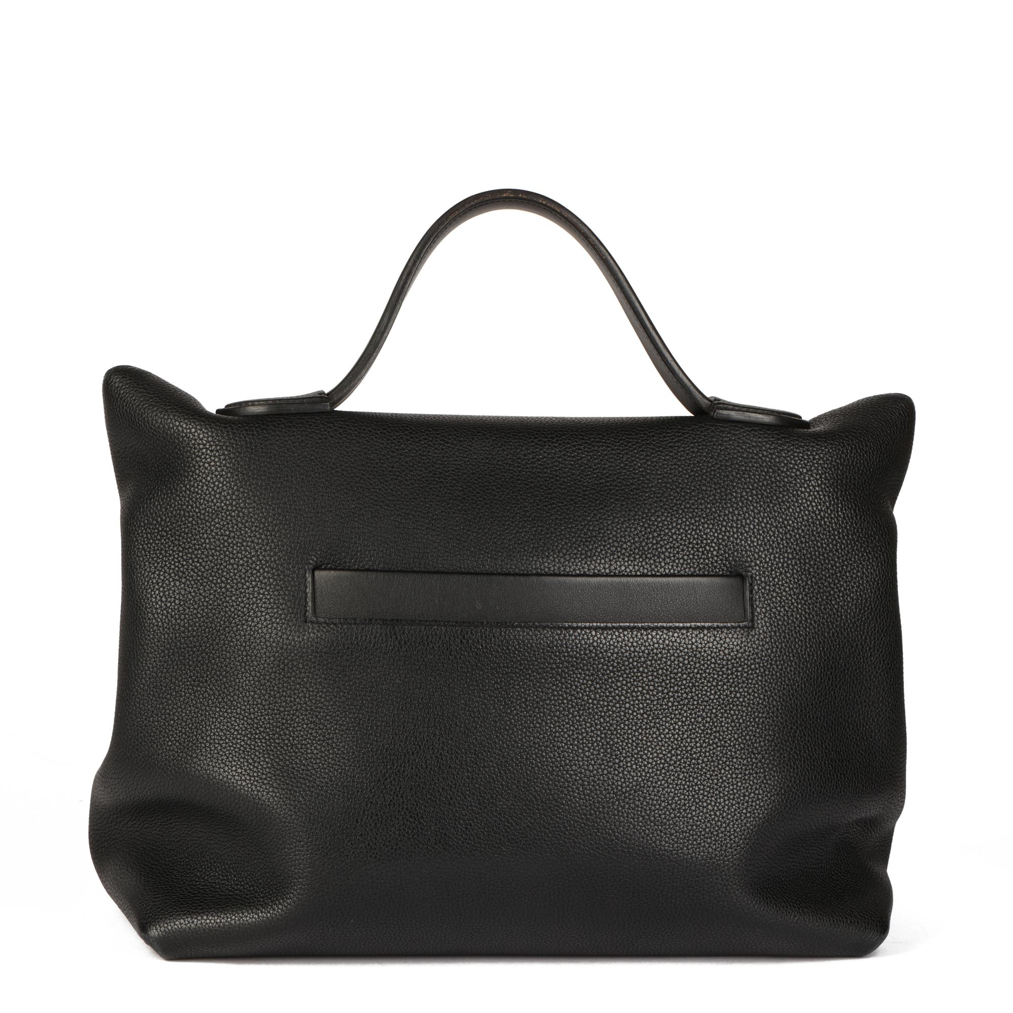 Hermès Cuir Togo noir et cuir Swift 24/24 35cm en vente 1