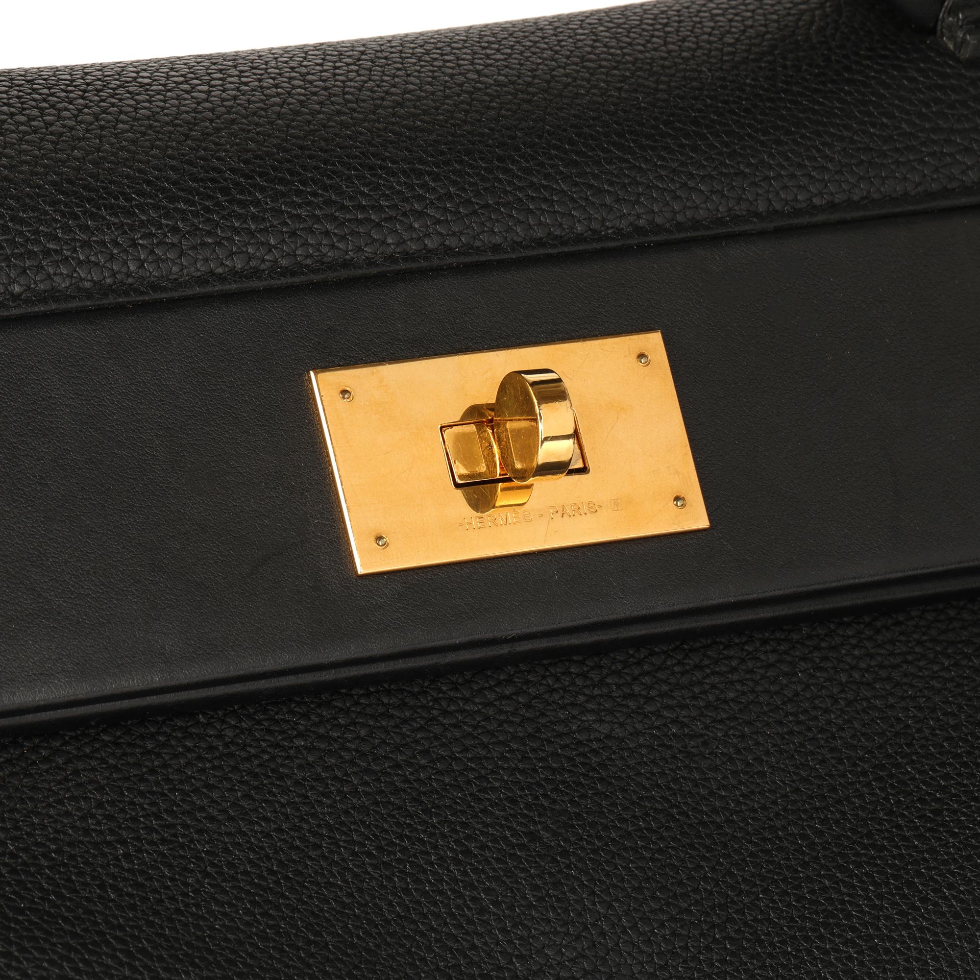 Hermès Cuir Togo noir et cuir Swift 24/24 35cm en vente 3