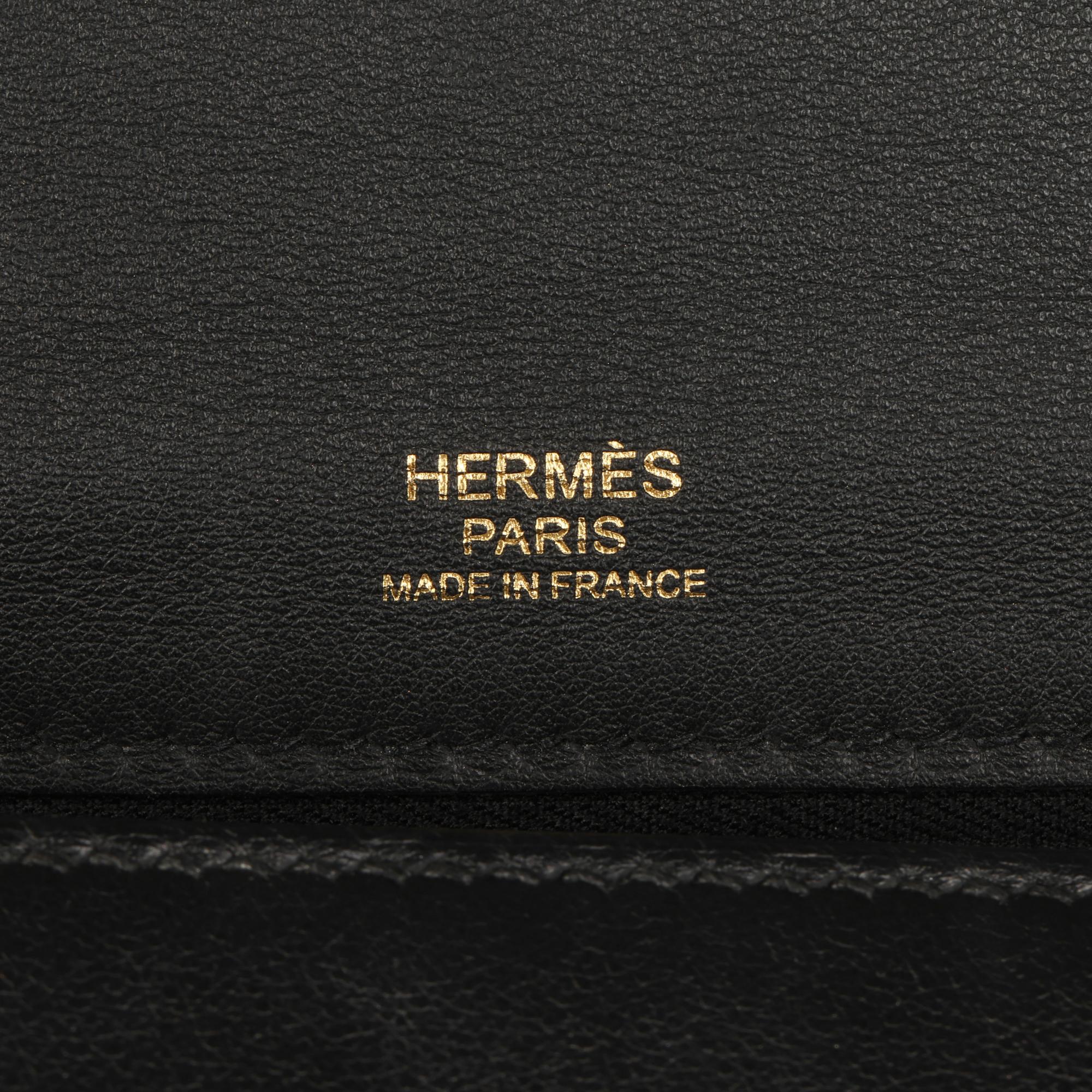 Hermès Cuir Togo noir et cuir Swift 24/24 35cm en vente 4