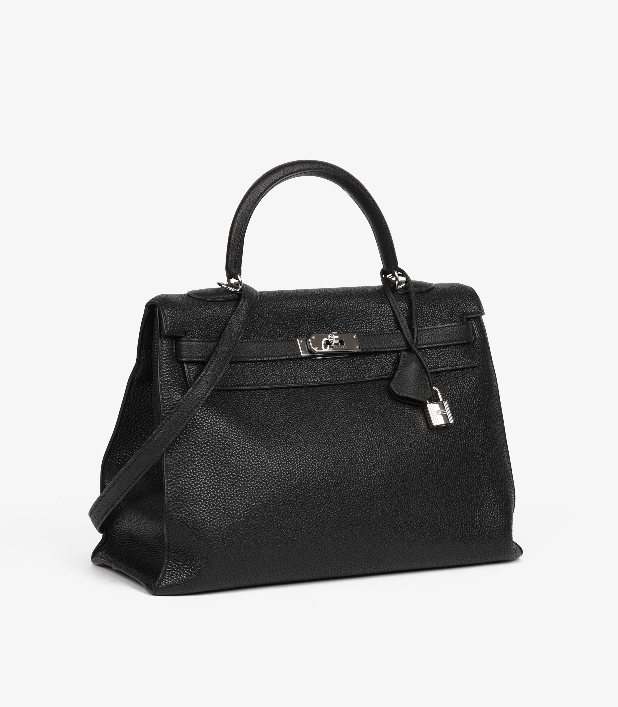 Hermès Black Togo Leather Vintage Kelly 35cm Sellier In Excellent Condition For Sale In Bishop's Stortford, Hertfordshire