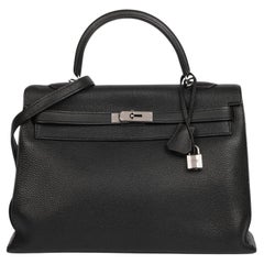 Hermès Black Togo Leather Vintage Kelly 35cm Sellier