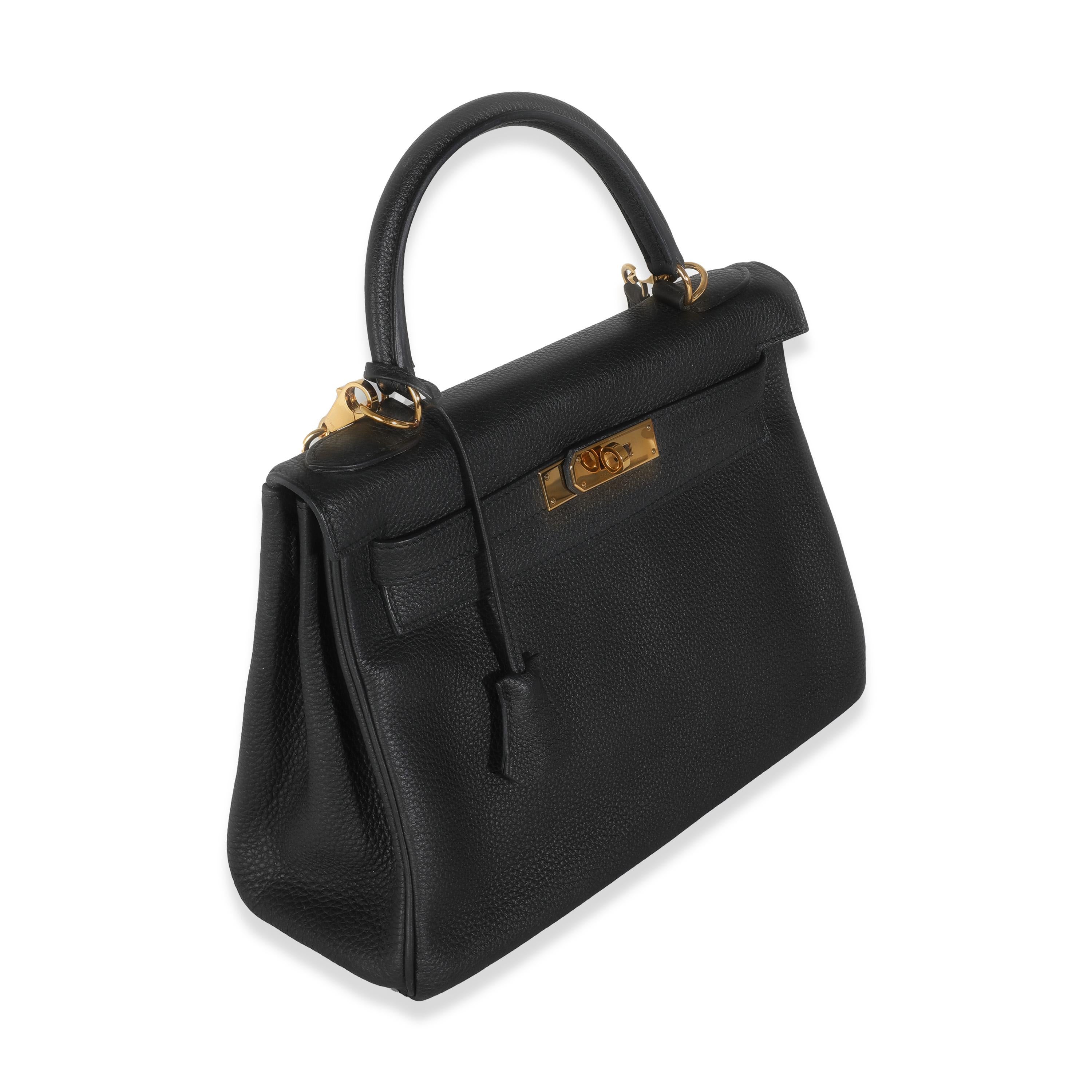 Hermès Black Togo Retourne Kelly 28 GHW In Excellent Condition In New York, NY