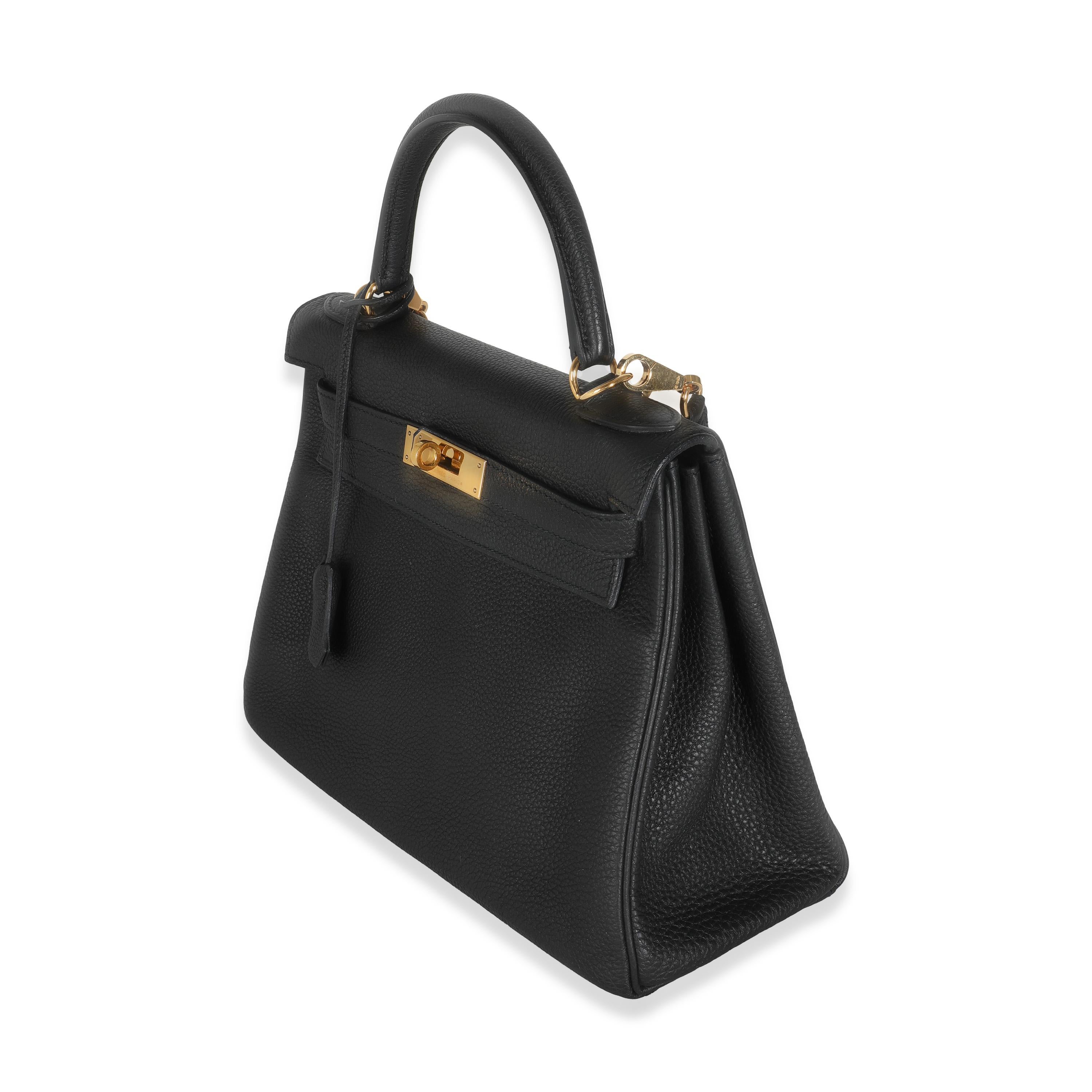 Women's or Men's Hermès Black Togo Retourne Kelly 28 GHW