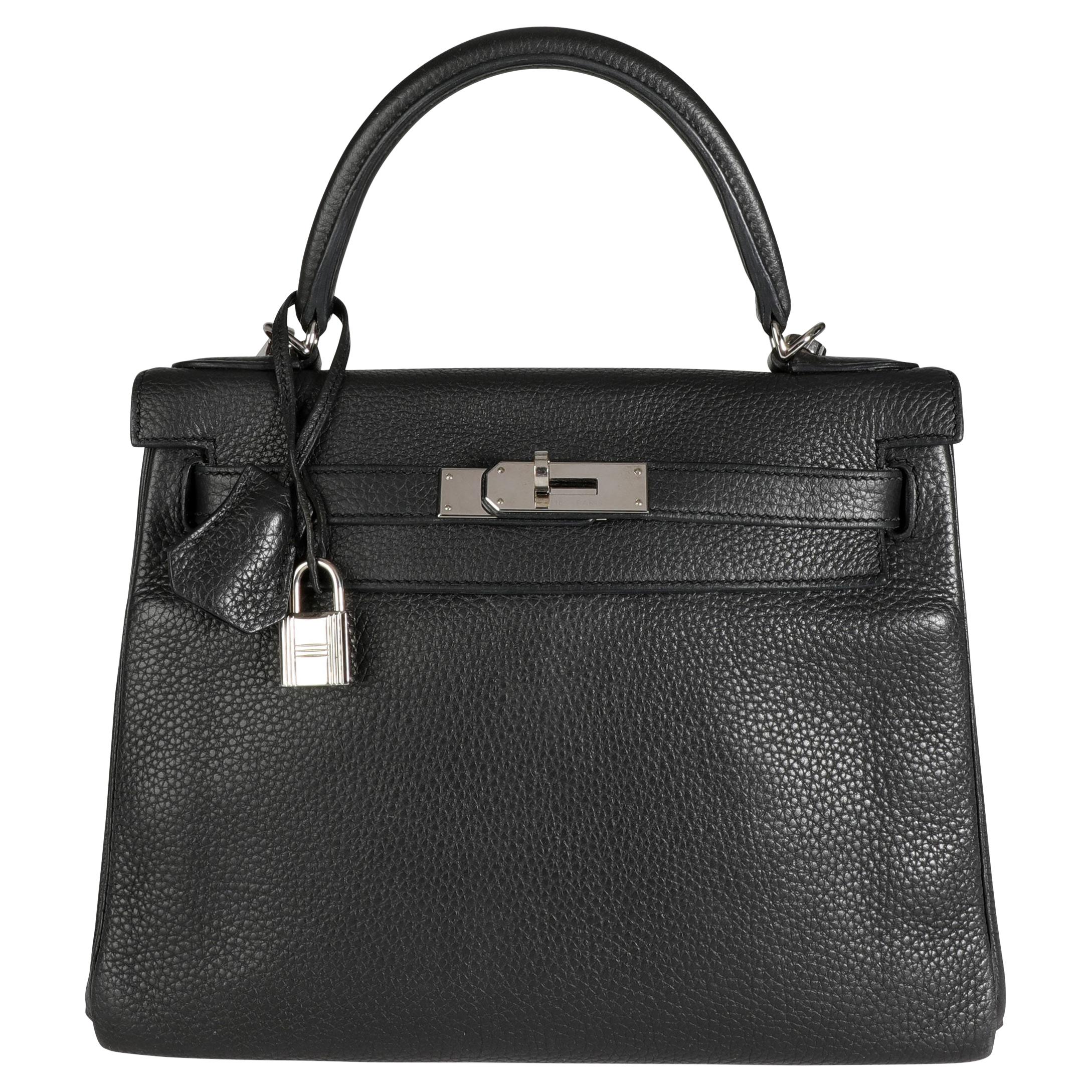 Hermès Black Togo Retourne Kelly 28 PHW
