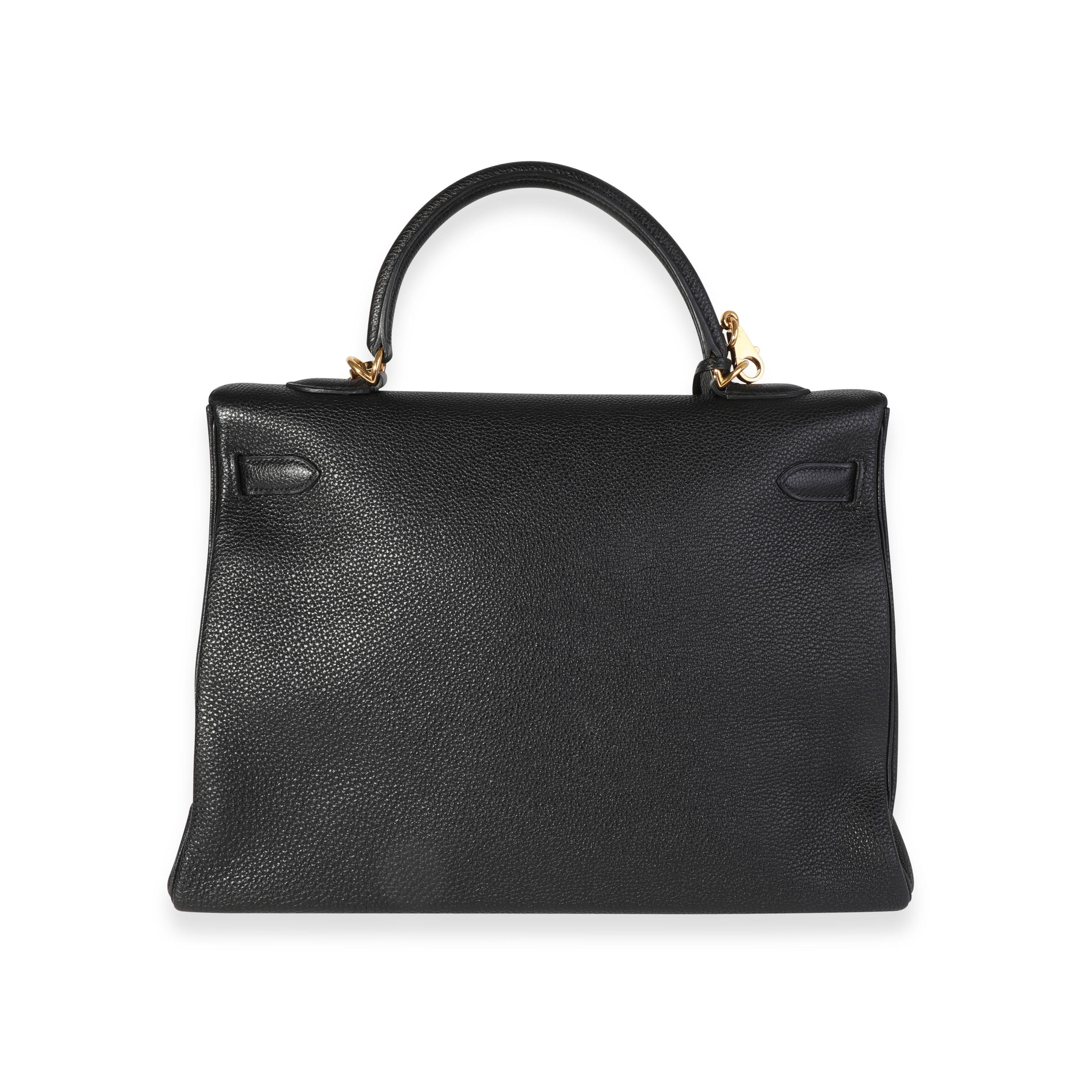 Hermès Black Togo Retourne Kelly 35 GHW In Excellent Condition In New York, NY