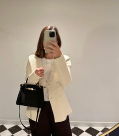 Hermès Black Togo & Varanus Niloticus Lizard Leather Touch Kelly 25cm Retourne