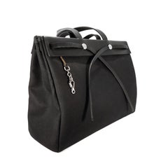 Hermès Black Toile 40 cm Herbag Cabas Tote