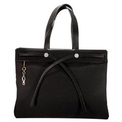 Hermès Schwarz Toile 40 cm Herbag Cabas Tote
