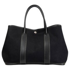 HERMES black Toile Militaire Negonda GARDEN PARTY 36 Bag