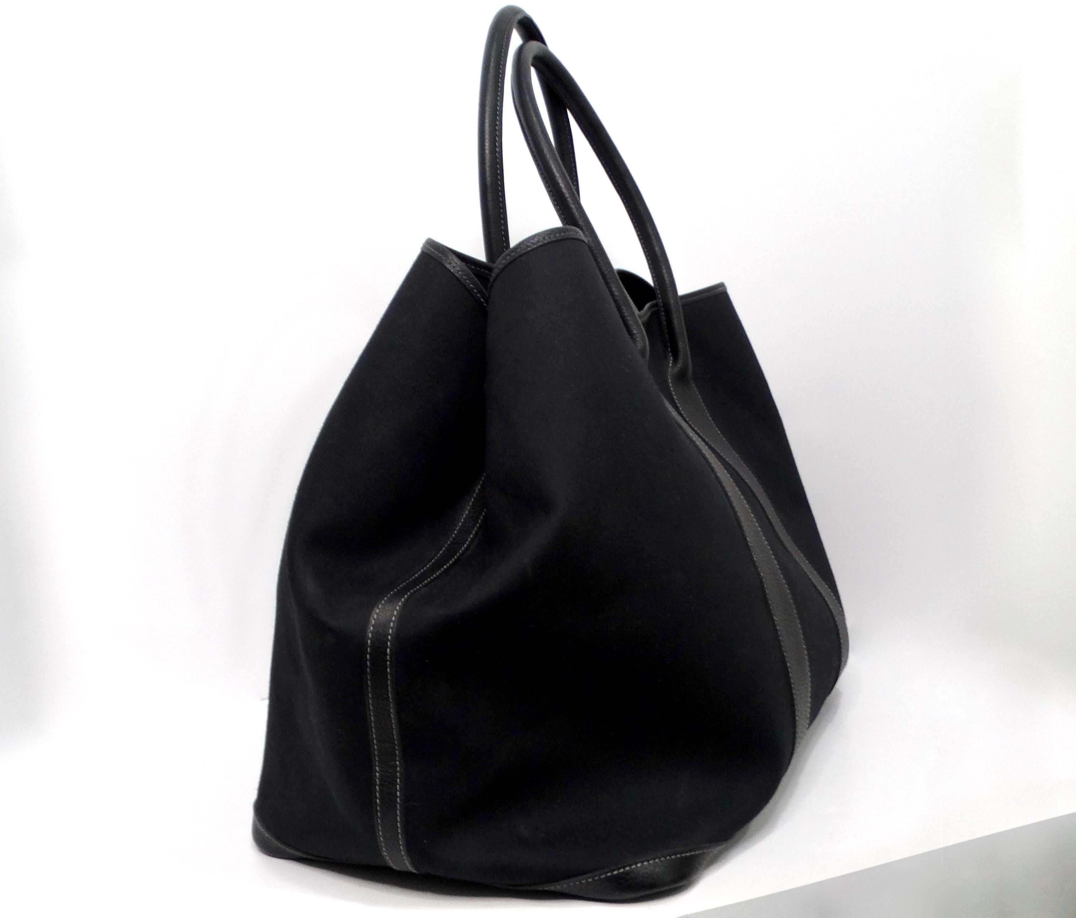 Women's or Men's Hermes Black Toile & Negonda Garden Party 39 Tote Bag For Sale