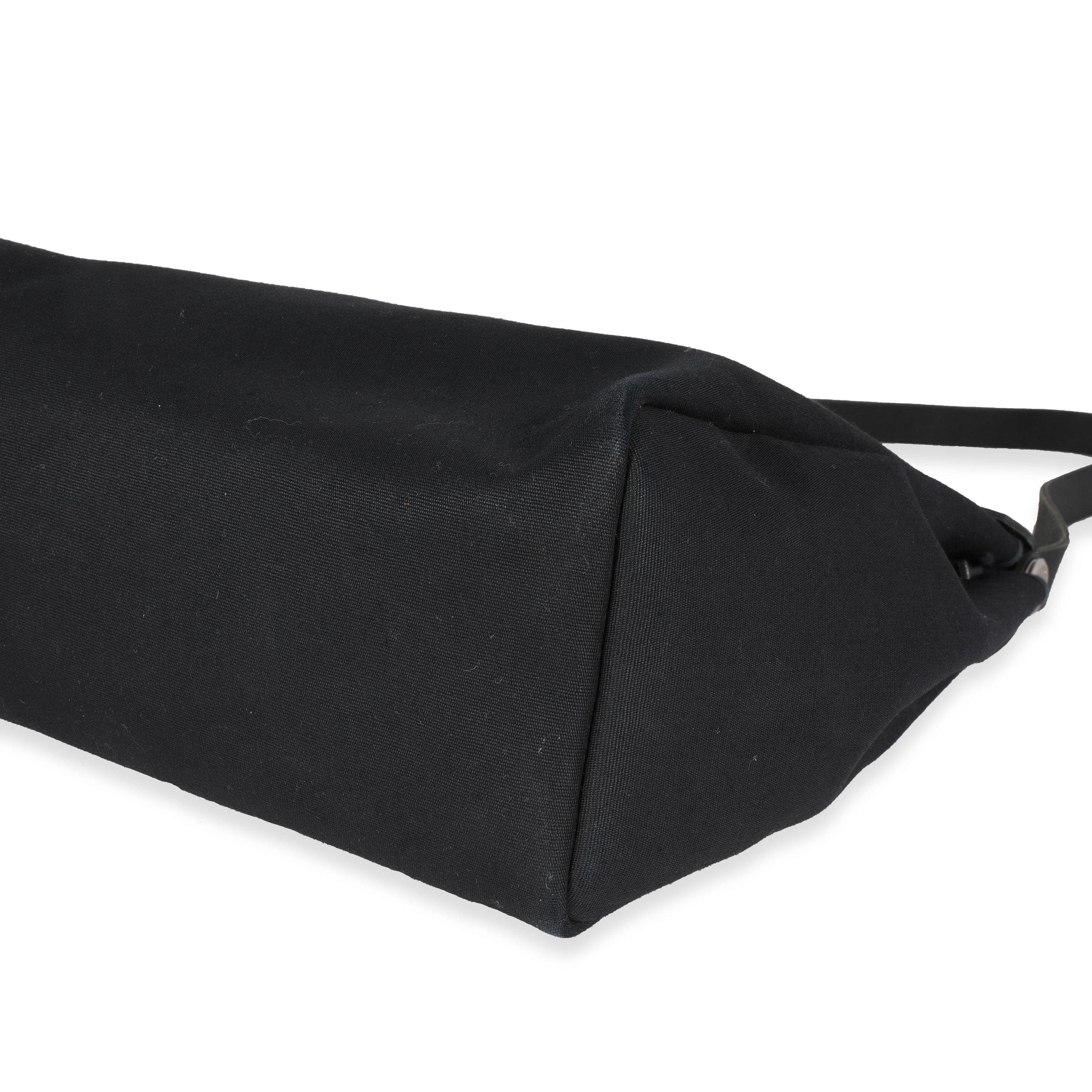 Women's or Men's Hermès Black Toile & Vache Hunter 2-In-1 Herbag PHW