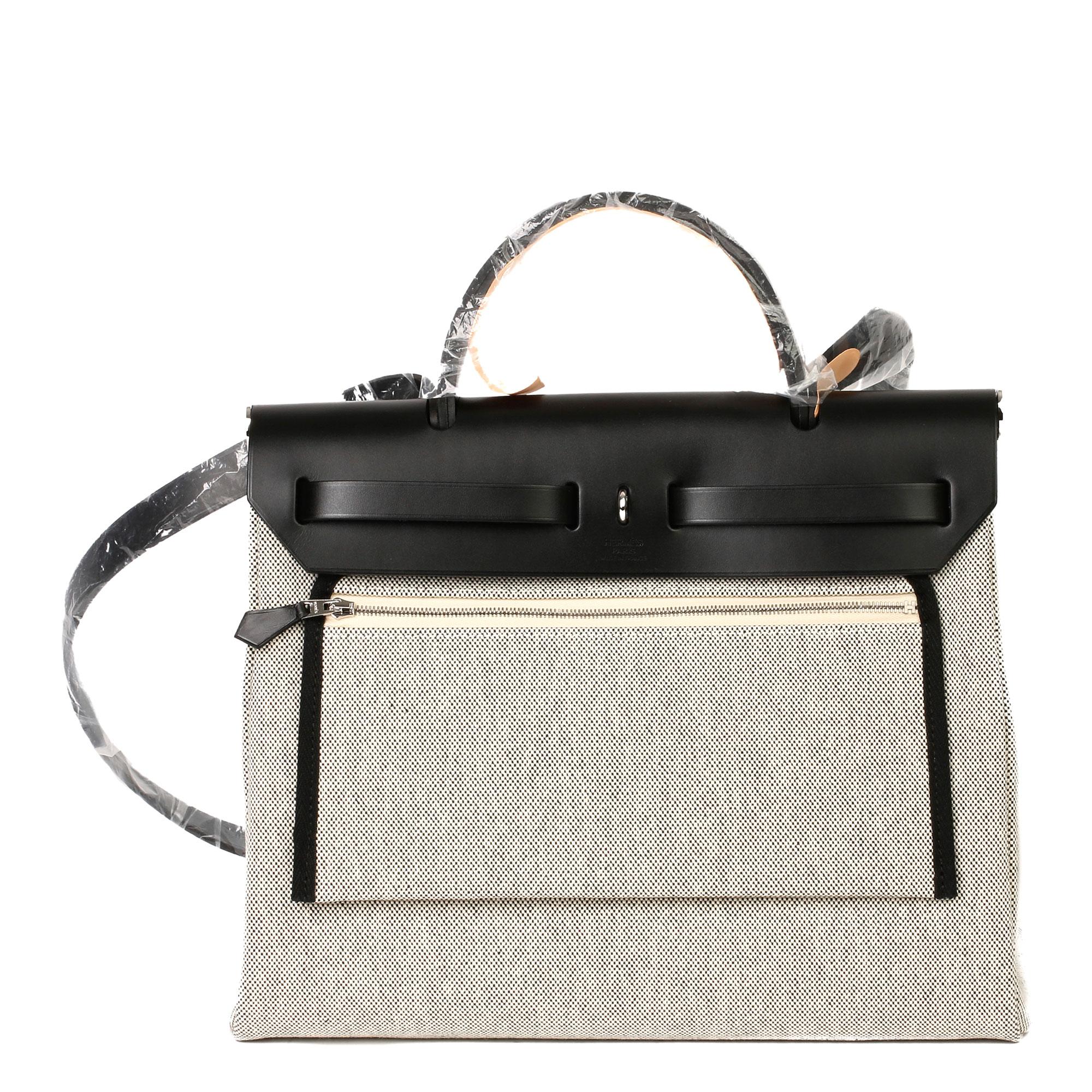 hermes herbag black and white