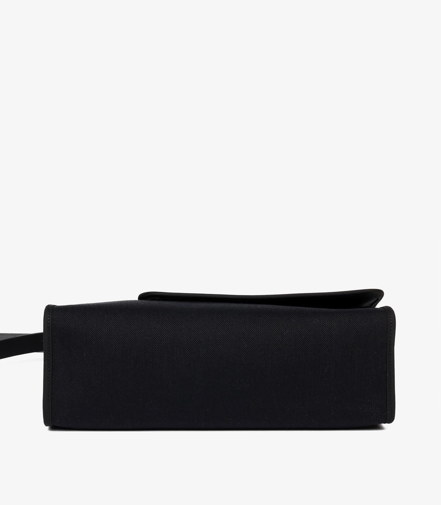 Hermès Black Vache Hunter Leather & Toile Herbag Zip 31 2