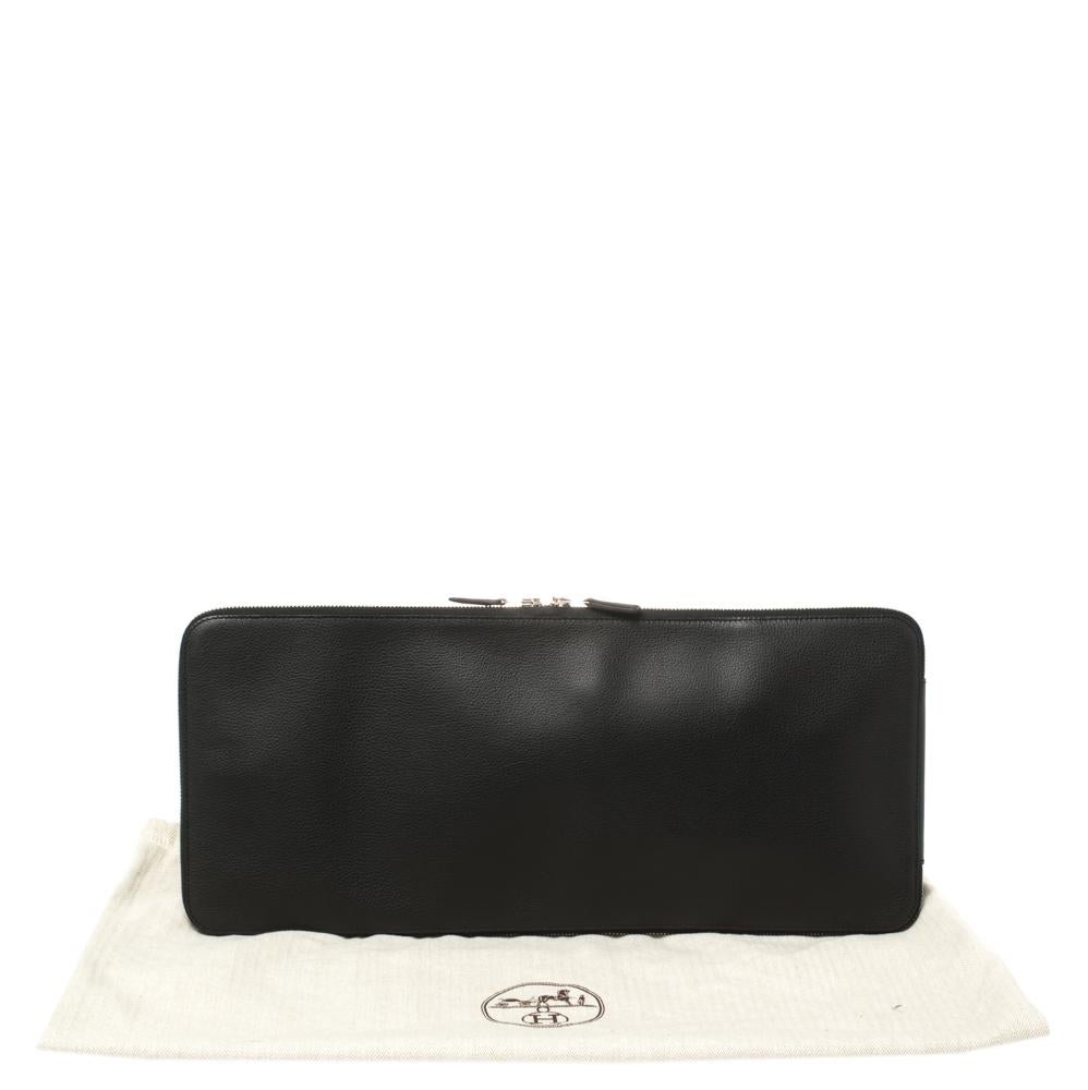 Hermes Black Vache Liegee Leather Travel Tie Case 3