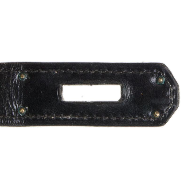 HERMES black Veau Box leather & Gold KELLY 32 Sellier Bag VINTAGE 1