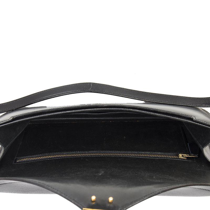 Women's HERMES Black Veau Box leather & Gold LYDIE Shoulder Bag / Clutch