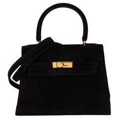 HERMÈS Schwarz Veau Doblis Vintage Kelly 20cm Sellier