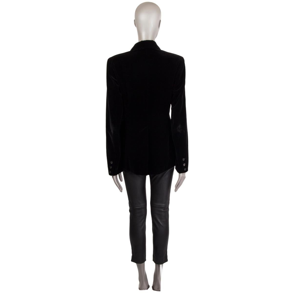 Black HERMES black velvet Classic Blazer Jacket 42 L For Sale