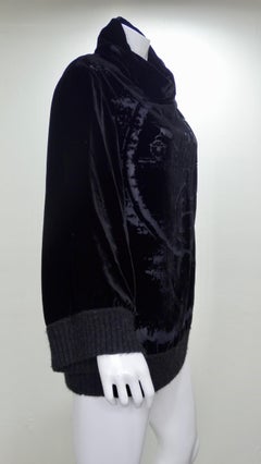 Hermés Jean Paul Gaultier Logo-Pullover aus schwarzem Samt
