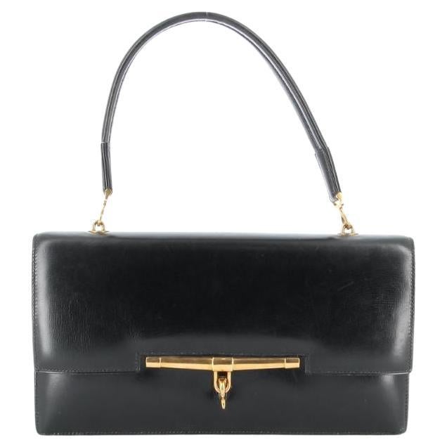Hermes Black Vintage Palonnier Bag in Leather