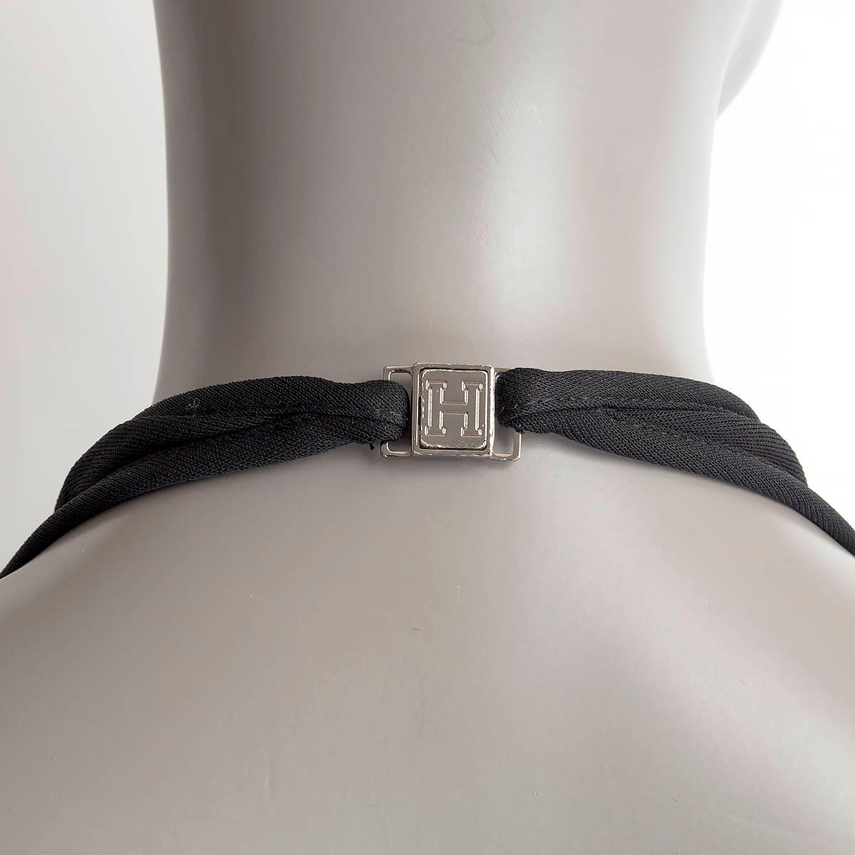 HERMÈS - Combinaison noire en viscose à dos ouvert et manches courtes, taille 36 XS Pour femmes en vente