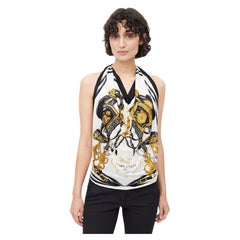 Hermès Black & White Brides De Gala 90 Fluide Jersey De Soie Scarf