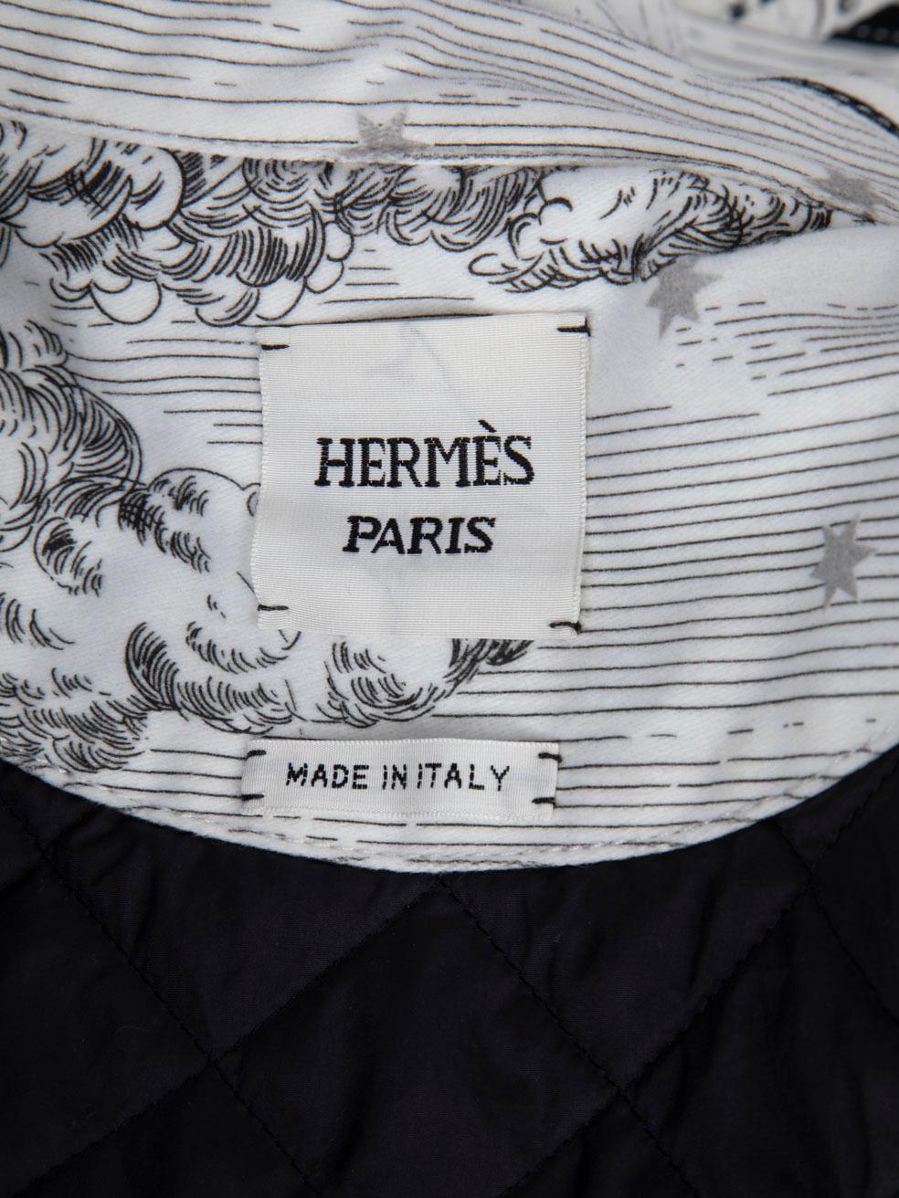 Women's Hermès Black & White Brushed Denim Astrology Jacket Size S
