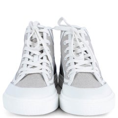 HERMES schwarz & weiß Canvas GET UP High Top Sneakers Schuhe 37