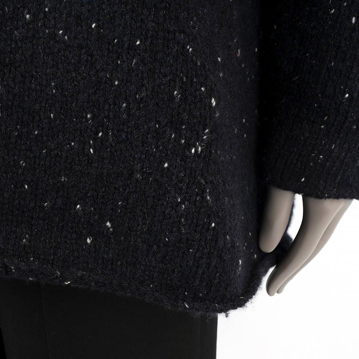HERMES black & white cashmere SPECKLED TURTLENECK Sweater XL 3