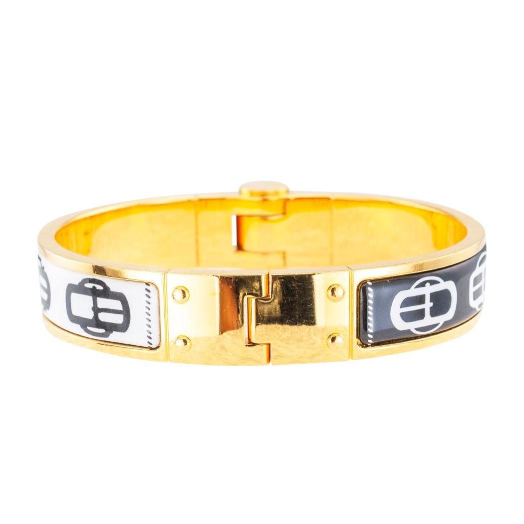 hermes hinged enamel bracelet