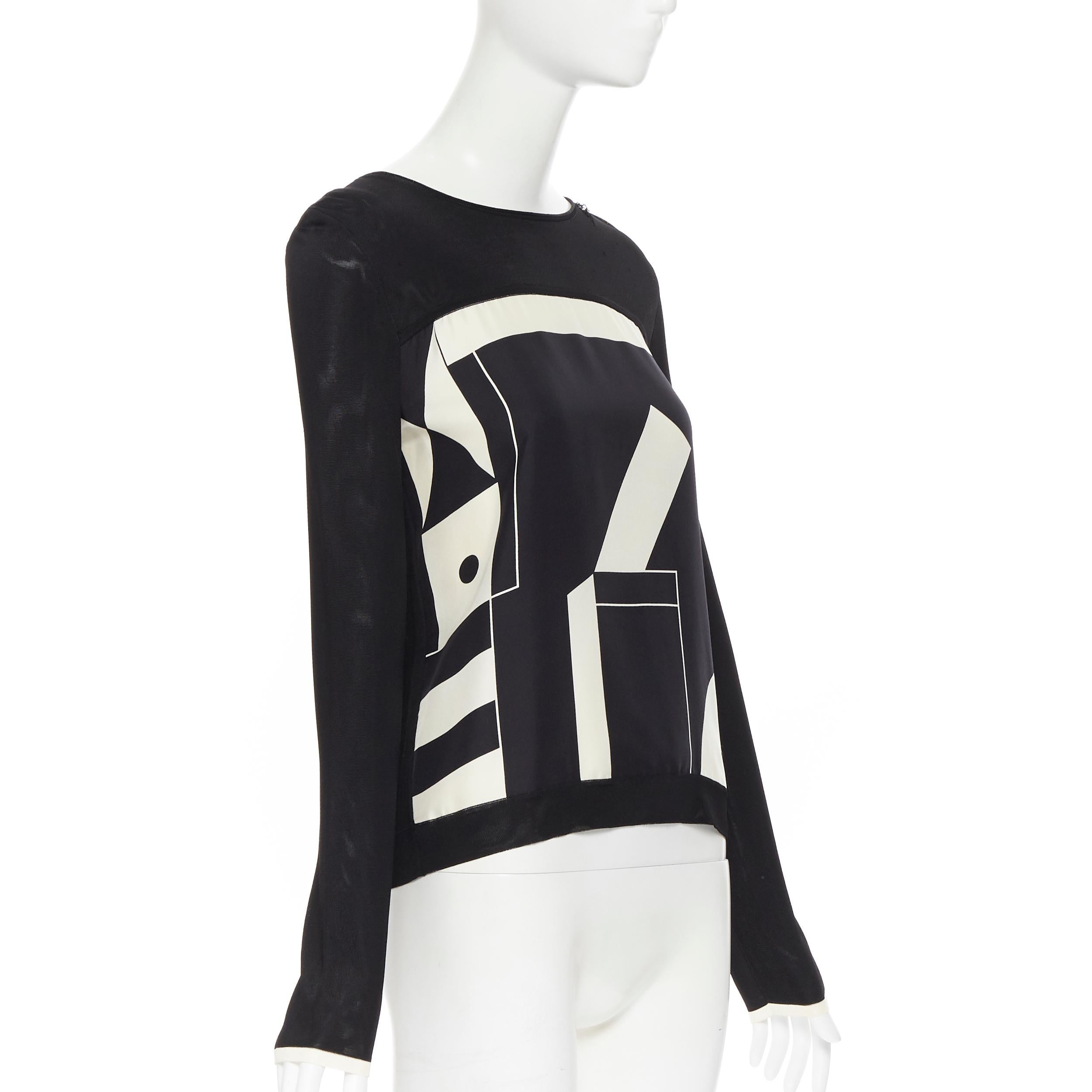black and white geometric sweater