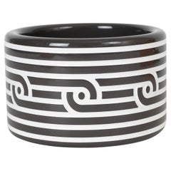 HERMES black & white lacquered wood H DECO EXTRA WIDE Bracelet