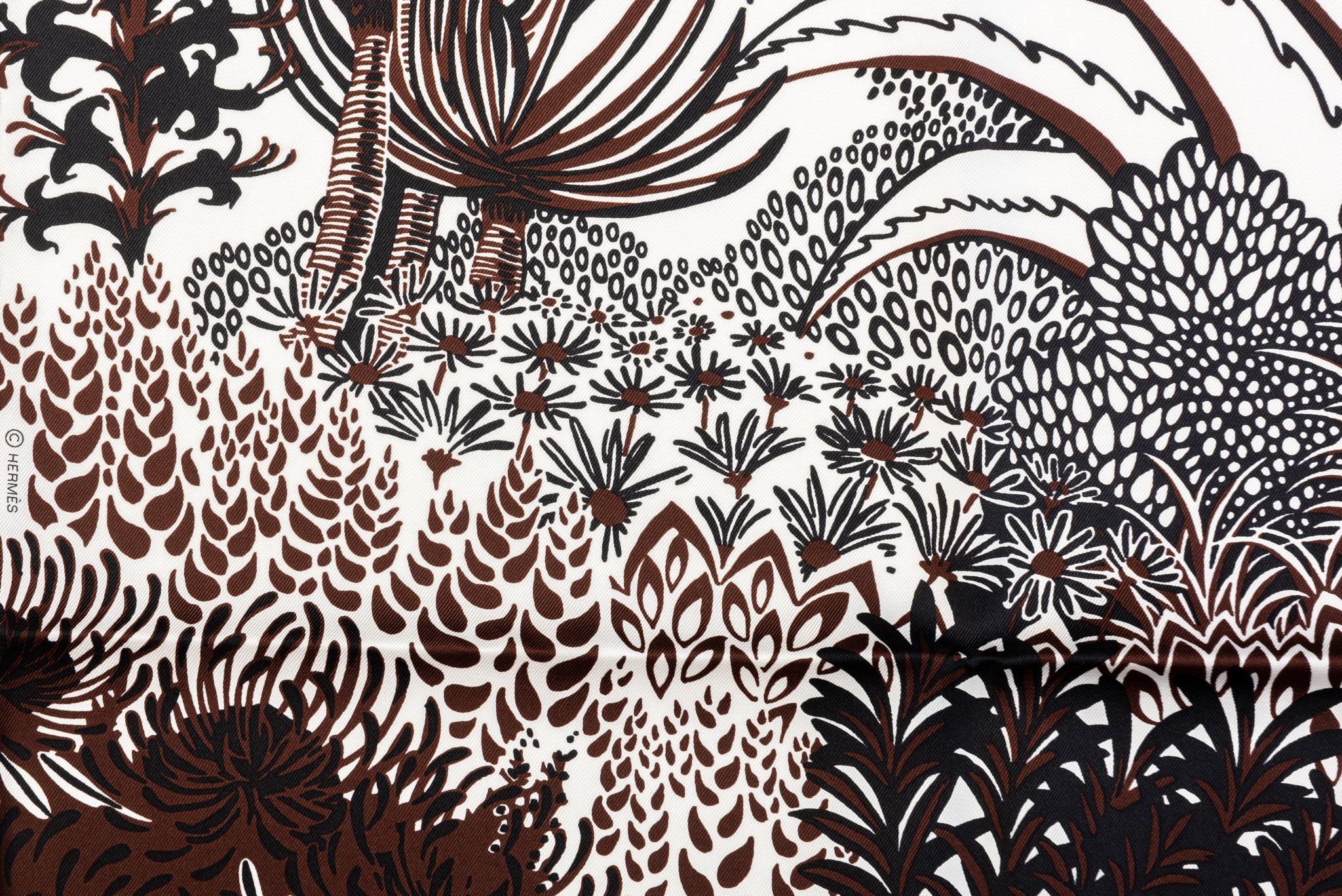 Hermès new Mountain Zebra silk scarf. Black and white color way. Hand oiled edges. Comes with original box.