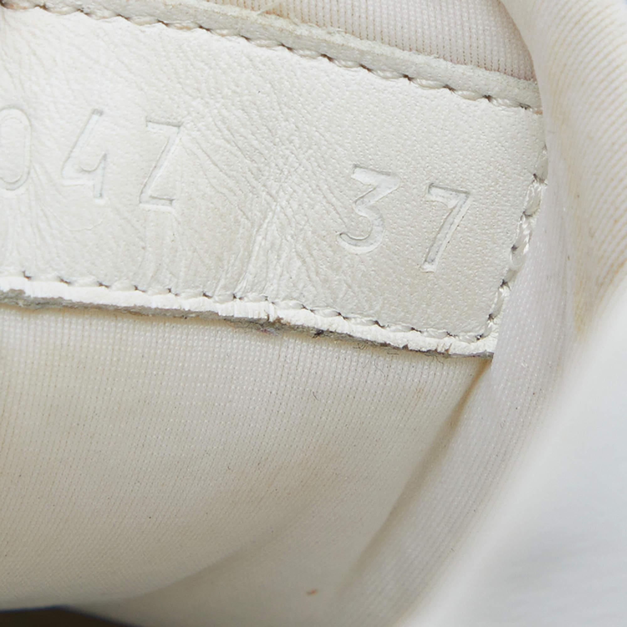 Hermes Black/White Nylon, Suede and Leather Buster Sneakers Size 37 2