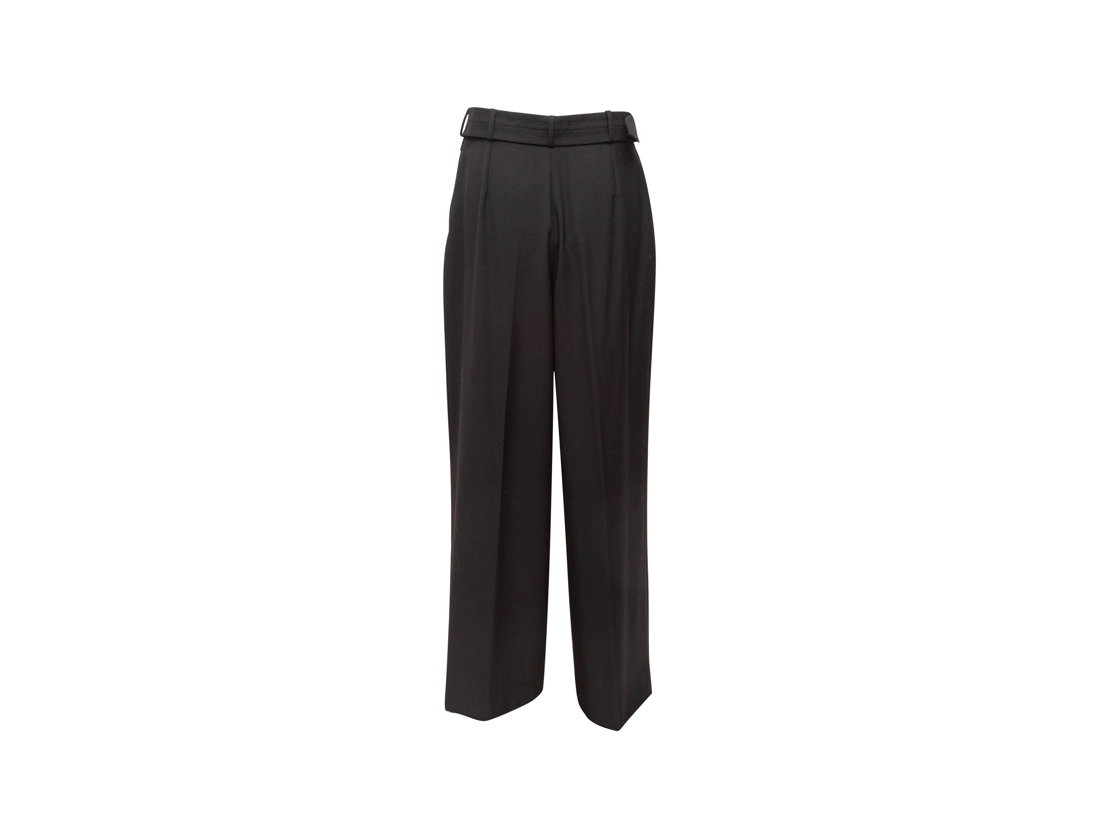 Hermes Black Wool Belted Pants In Excellent Condition In New York, NY