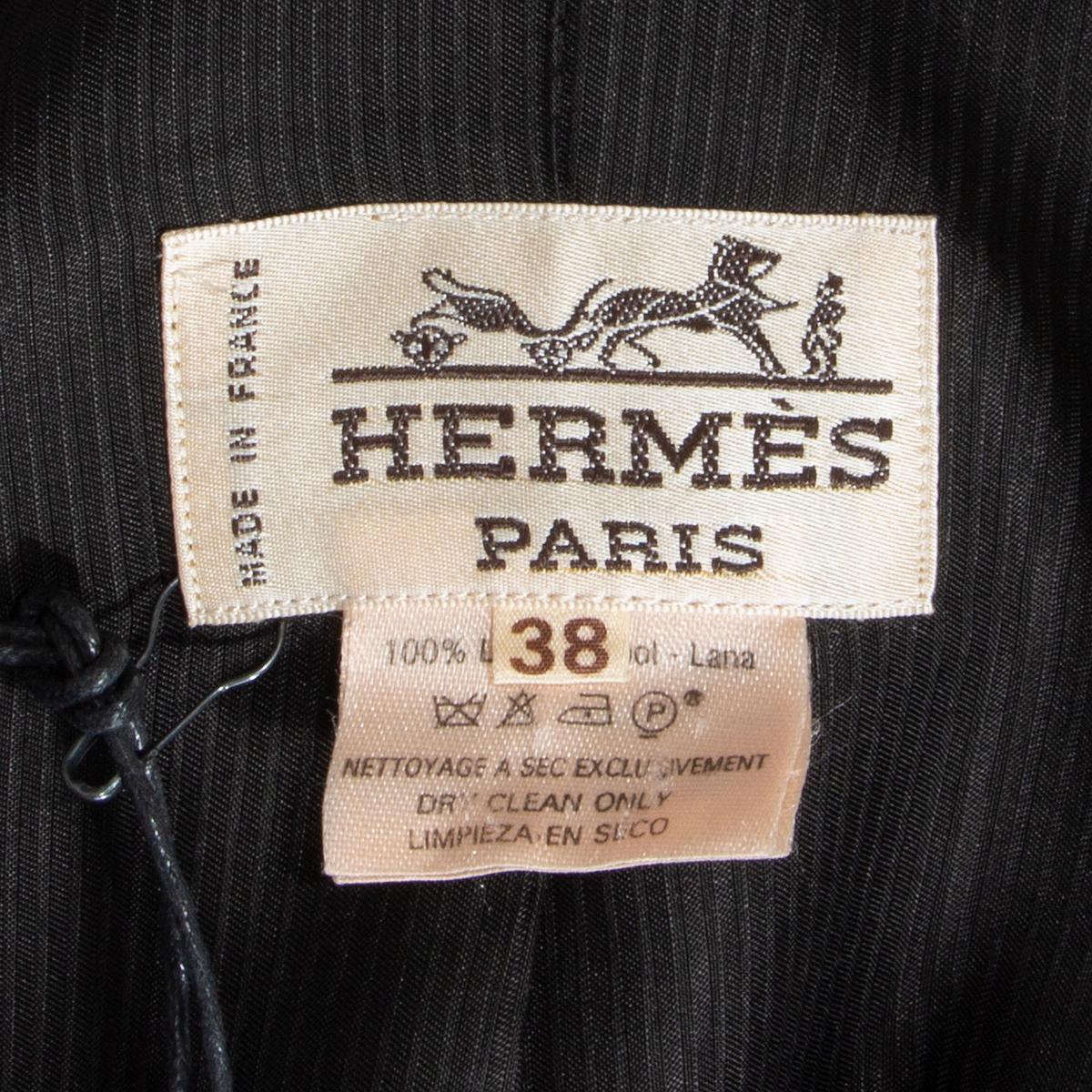 HERMES black wool Classic Blazer Jacket 38 S 1