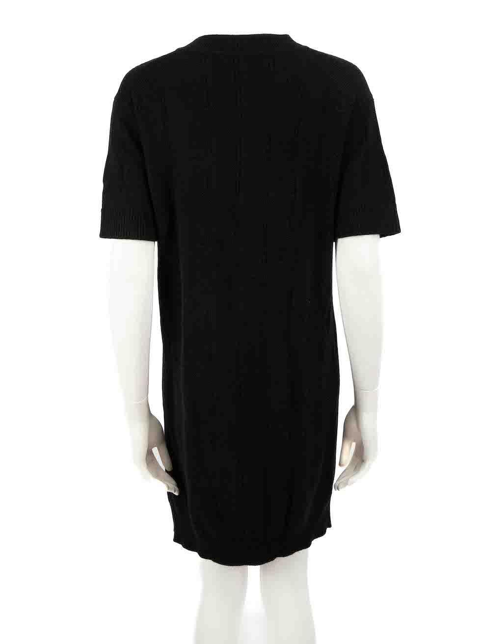 Hermès Black Wool Round Neck Knit Dress Size S In Excellent Condition For Sale In London, GB