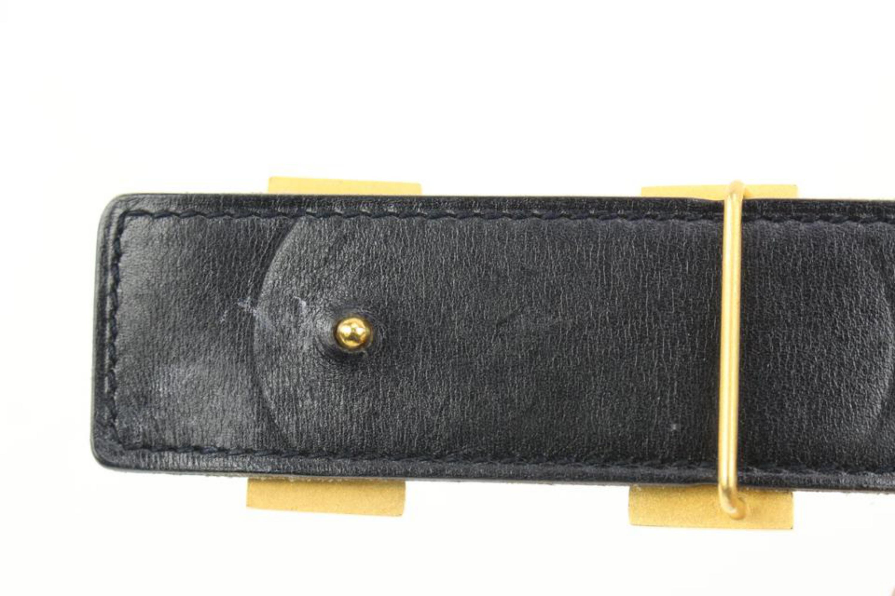 Bleu Kit ceinture logo H réversible 32 mm noir x bleu Jean x or 41h55 en vente