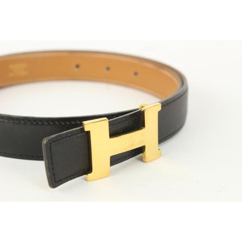 Hermès Black x Brown 24mm Reversible H Logo Belt Kit 830her28 For Sale 2