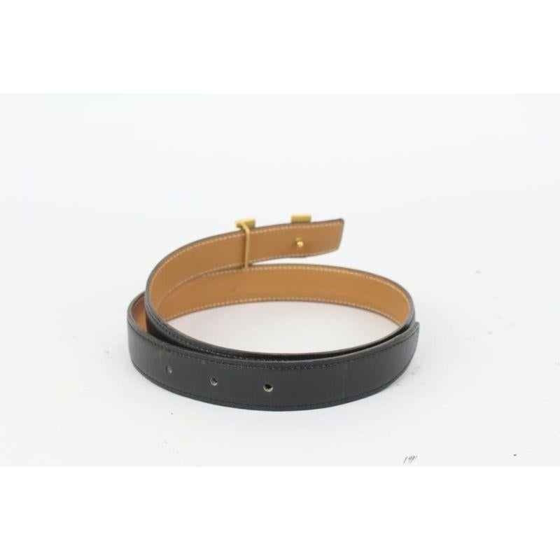 Gray Hermès Black x Brown 24mm Reversible H Logo Belt Kit 830her28 For Sale