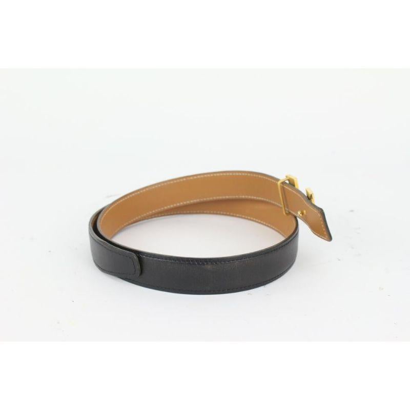 Hermès Black x Brown 24mm Reversible H Logo Belt Kit 830her28 In Good Condition For Sale In Dix hills, NY